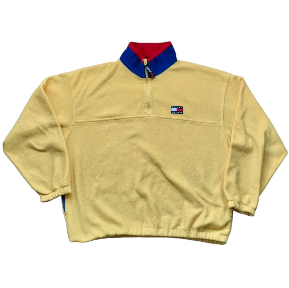 VINTAGE 90s TOMMY HILFIGER 1/4 ZIP FLEECE